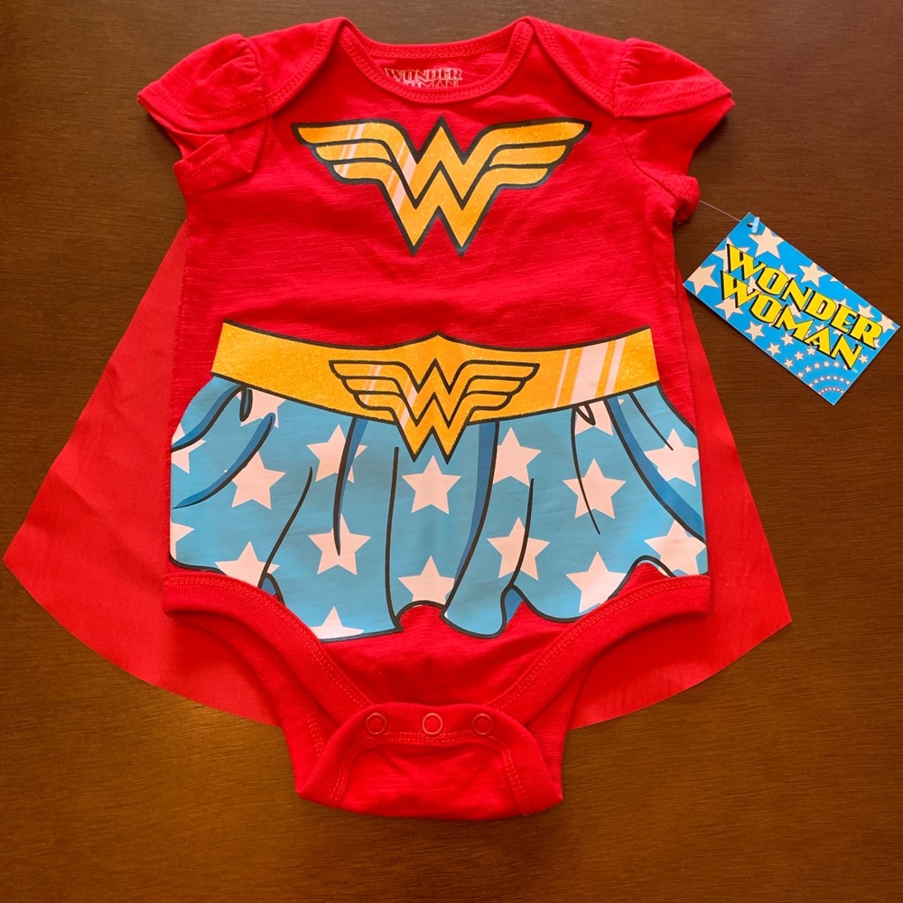 Wonder Woman Baby Onesie w/detachable Cape